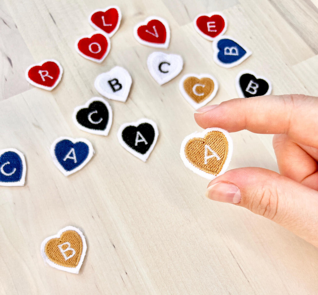 Mini Heart Alphabet Iron-On Patch