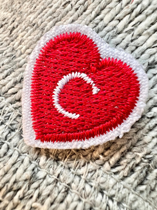 Mini Heart Alphabet Iron-On Patch