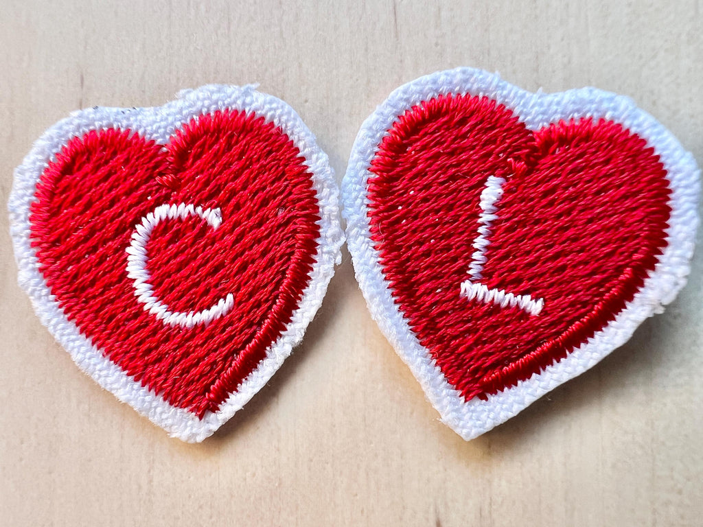 Mini Heart Alphabet Iron-On Patch