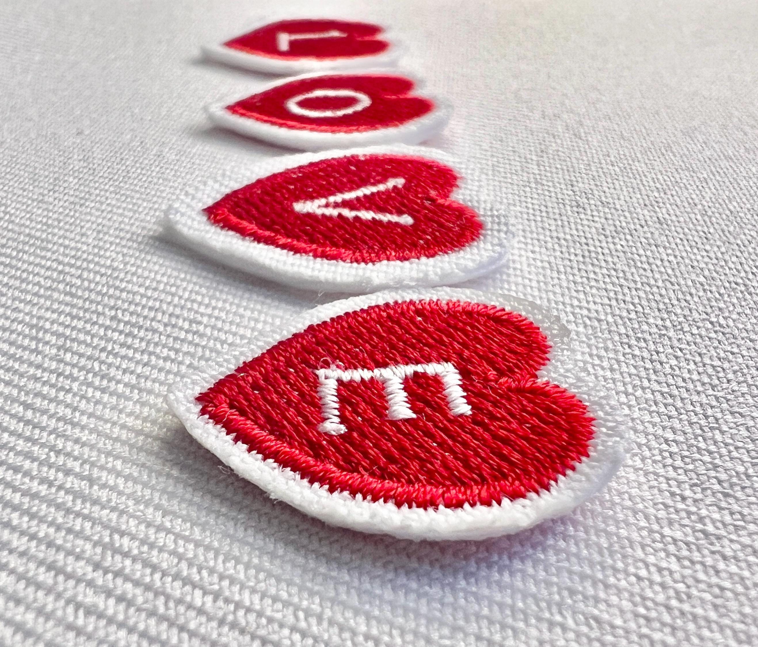 Mini Heart Alphabet Iron-On Patch
