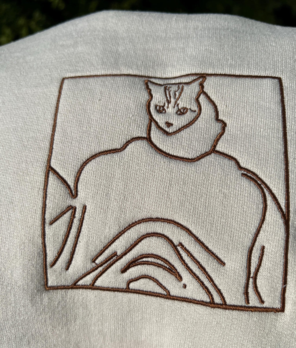 Custom Embroidered Pet Sweatshirt: Personalized Line Art Pet Sweater