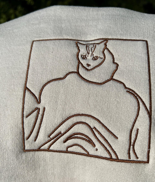 Custom Embroidered Pet Sweatshirt: Personalized Line Art Pet Sweater